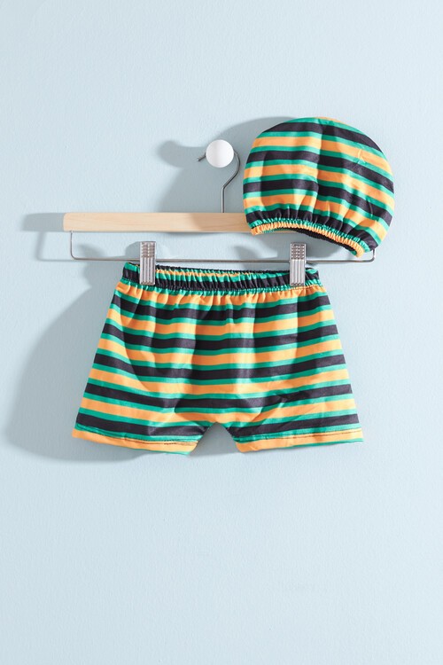 Erkek Çocuk Yeşil Mayo ve Bone 14485