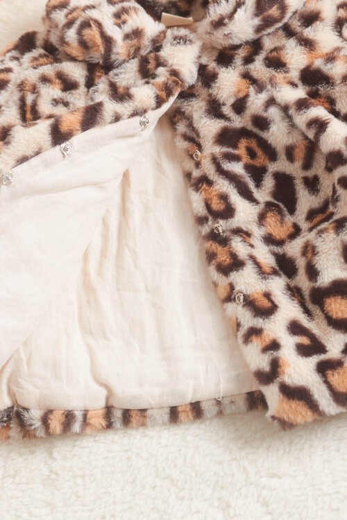 Kız Bebek Leoparlı Kürk Mont 14600