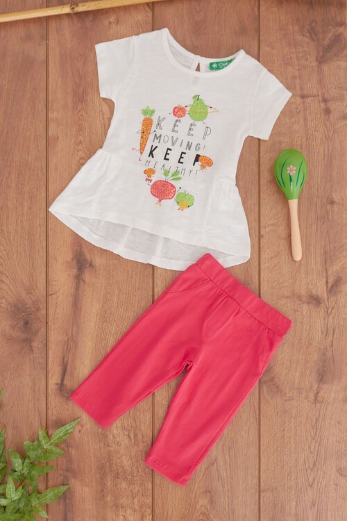 Kız Bebek Meyve Baskılı Yazlık 2li Takım 14549