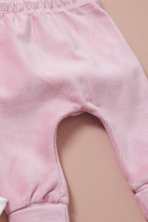 Kız Bebek Peluş Pelerinli 3lü Eşofman Takımı 14591