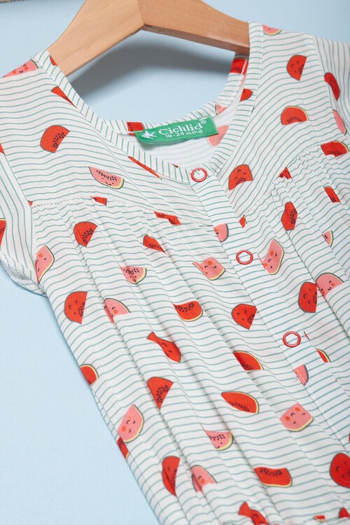 Kız Bebek Sevimli Karpuz Desenli Tulum 14554