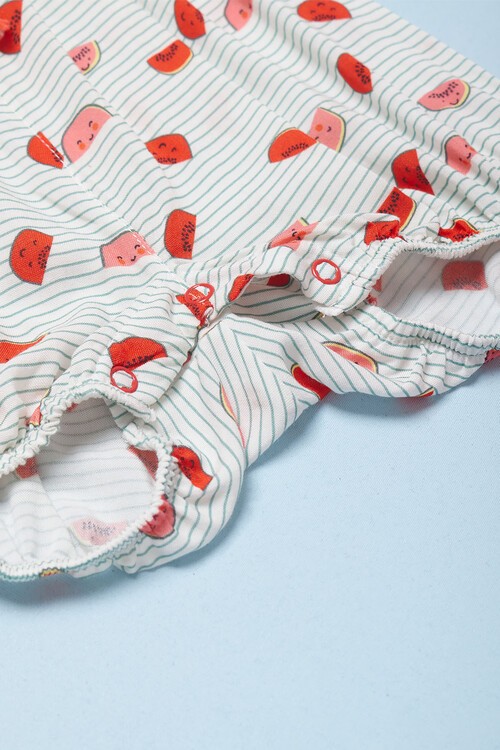 Kız Bebek Sevimli Karpuz Desenli Tulum 14554