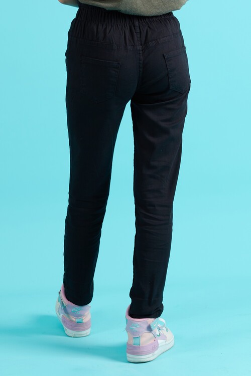 Kız Çocuk Beli Lastikli Keten Pantolon 8-16 Yaş 13805