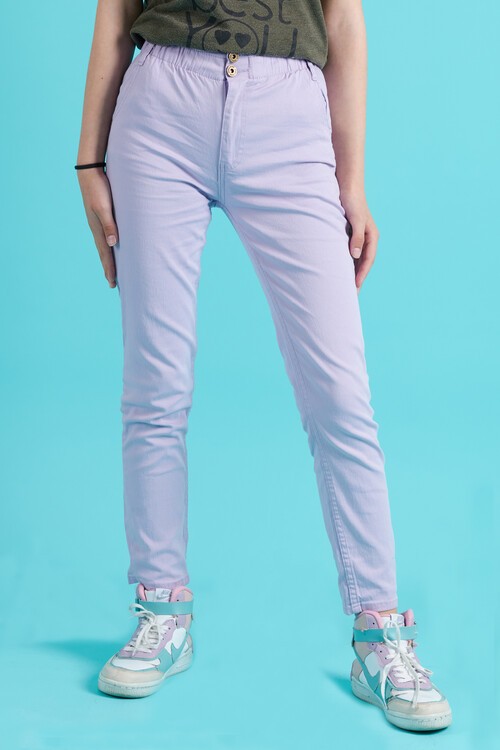 Kız Çocuk Beli Lastikli Keten Pantolon 8-16 Yaş 13805