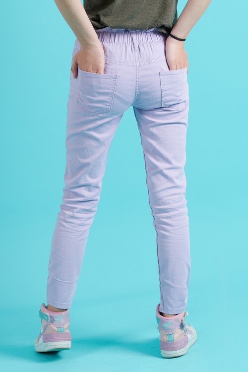 Kız Çocuk Beli Lastikli Keten Pantolon 8-16 Yaş 13805