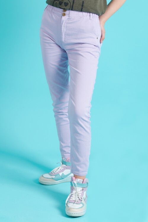 Kız Çocuk Beli Lastikli Keten Pantolon 8-16 Yaş 13805