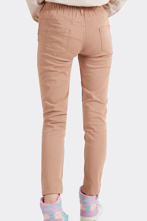 Kız Çocuk Beli Lastikli Keten Pantolon 8-16 Yaş 13805