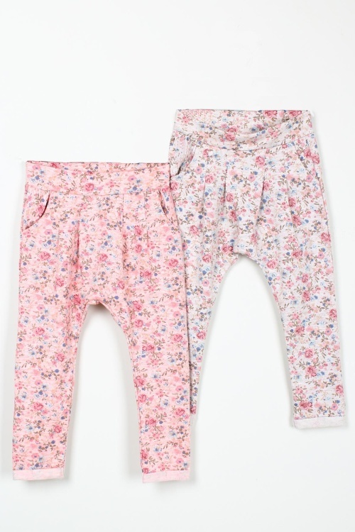 Kız Çocuk Çiçek Desenli 2li Alt 14560