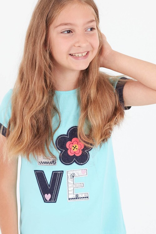 Kız Çocuk Çiçek Nakışlı Kaprili Takım 2-9 Yaş 13938