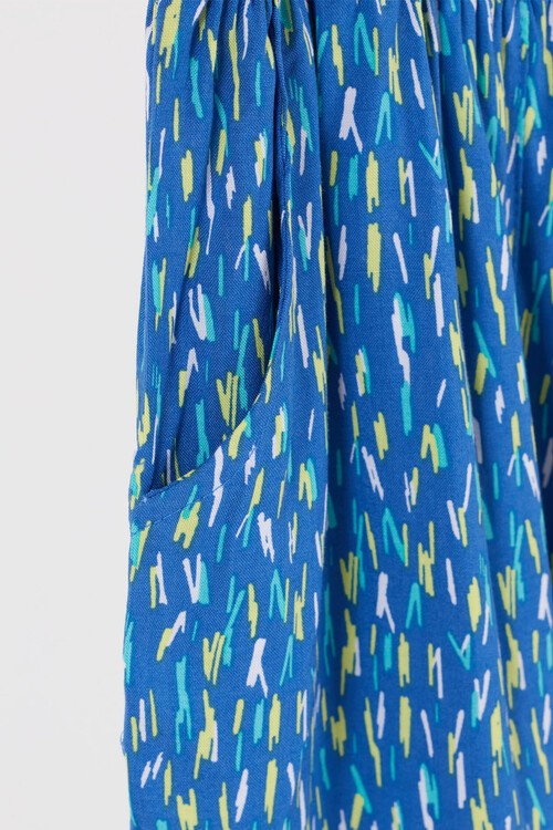 Kız Çocuk Çizgi Desenli Fırfırlı Tulum 14546