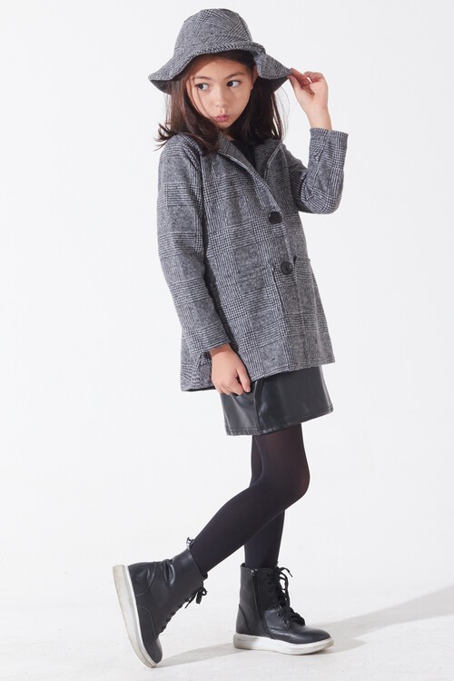 Kız Çocuk Deri Etekli Ceketli Takım 14584