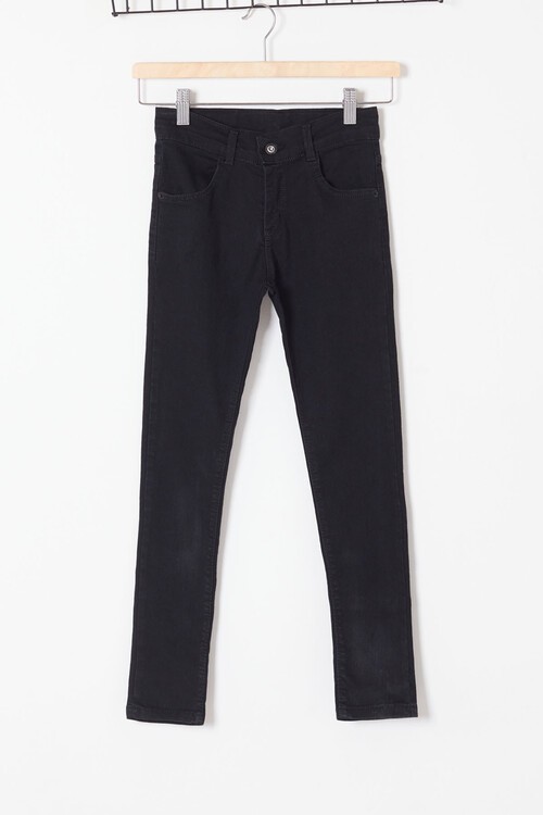 Kız Çocuk Düz Siyah Jean Pantolon 2-12 Yaş 13780