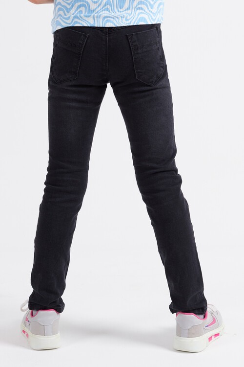 Kız Çocuk Kalp Nakışlı Ayarlanabilir Bel Jean Pantolon 13922