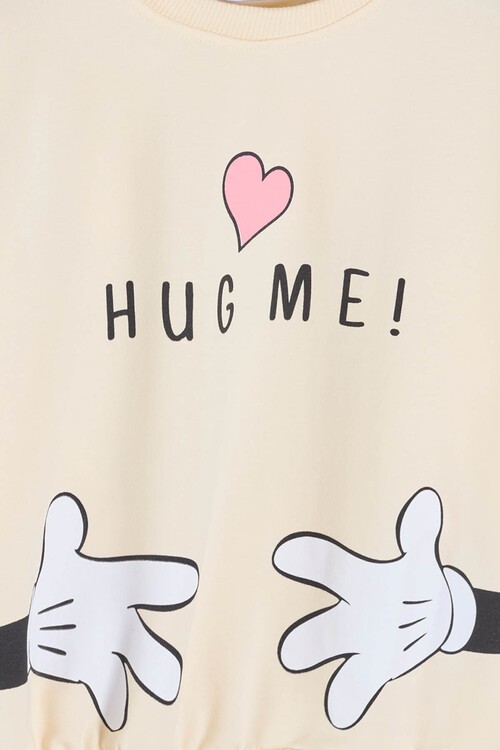 Kız Çocuk Kalpli Sırt Baskılı Eşofman Takımı 14602