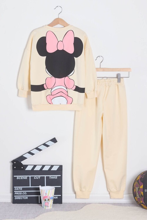 Kız Çocuk Kalpli Sırt Baskılı Eşofman Takımı 14602