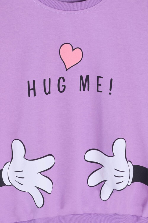 Kız Çocuk Kalpli Sırt Baskılı Eşofman Takımı 14602