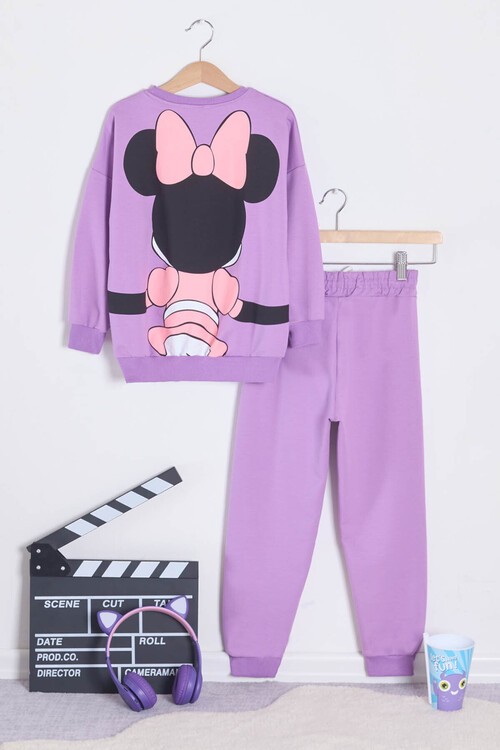 Kız Çocuk Kalpli Sırt Baskılı Eşofman Takımı 14602