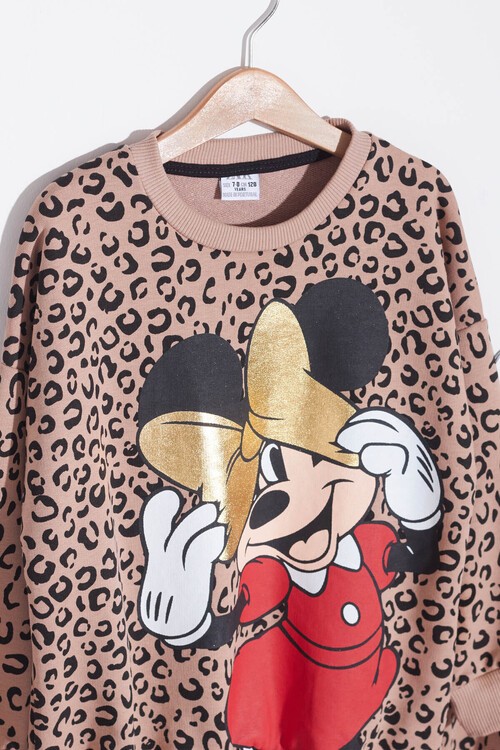 Kız Çocuk Leoparlı Karakter Baskılı Eşofman Takımı 14597