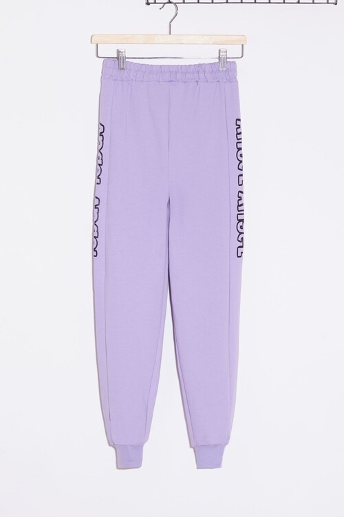 Kız Çocuk Lila Angel Yazılı Baskı 9-16 Yaş Eşofman Altı 4827-1