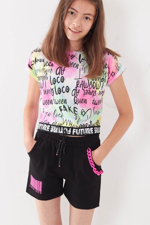 Kız Çocuk Pano Baskılı Batik Takım 10-15 Yaş 13876