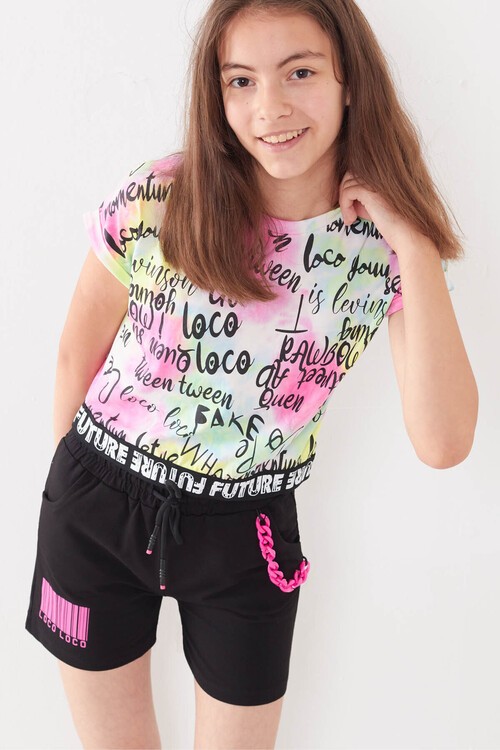 Kız Çocuk Pano Baskılı Batik Takım 10-15 Yaş 13876