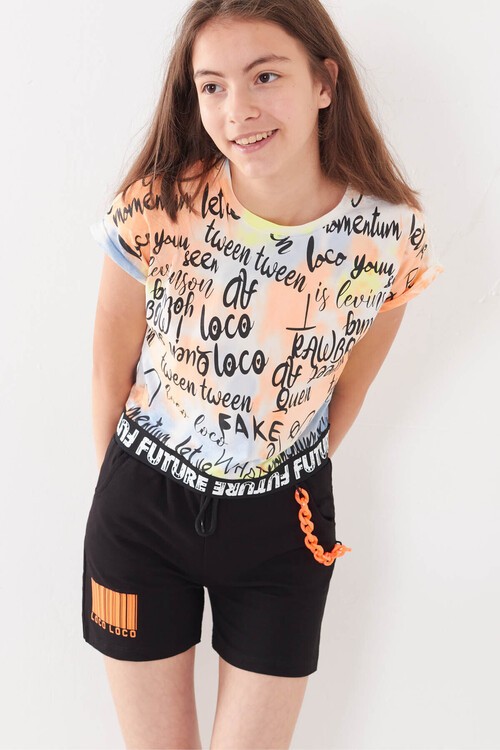 Kız Çocuk Pano Baskılı Batik Takım 10-15 Yaş 13876