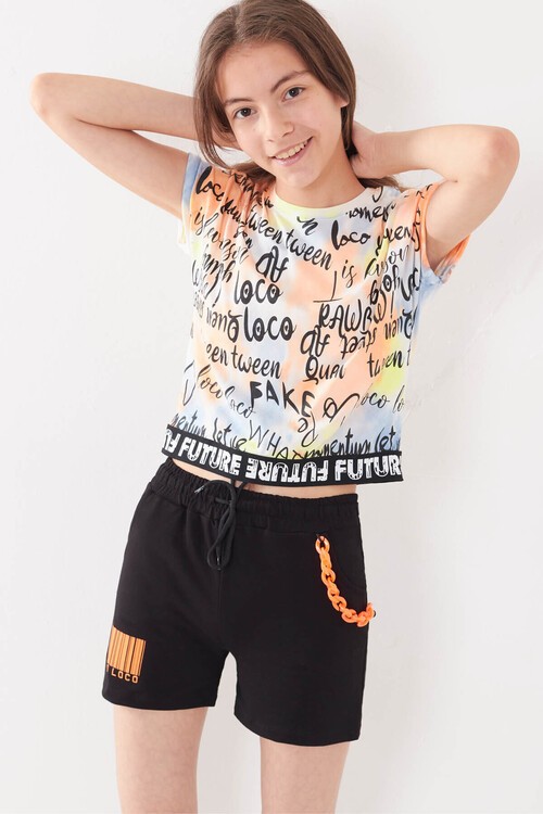 Kız Çocuk Pano Baskılı Batik Takım 10-15 Yaş 13876