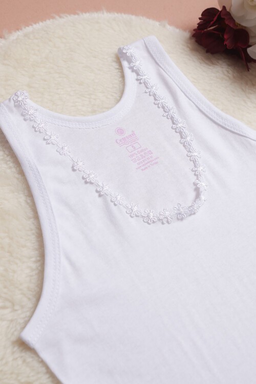 Kız Çocuk Papatya Desenli 6lı Atlet 14405