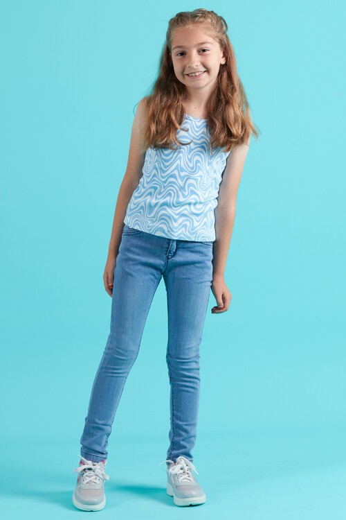 Kız Çocuk Payetli Jean Pantolon 2-12 Yaş  13903