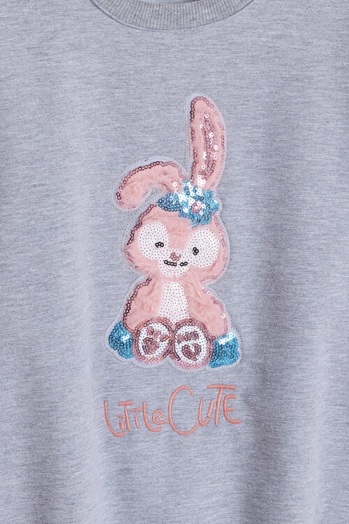 Kız Çocuk Pullu Tavşan Desenli Eşofman Takımı 14609