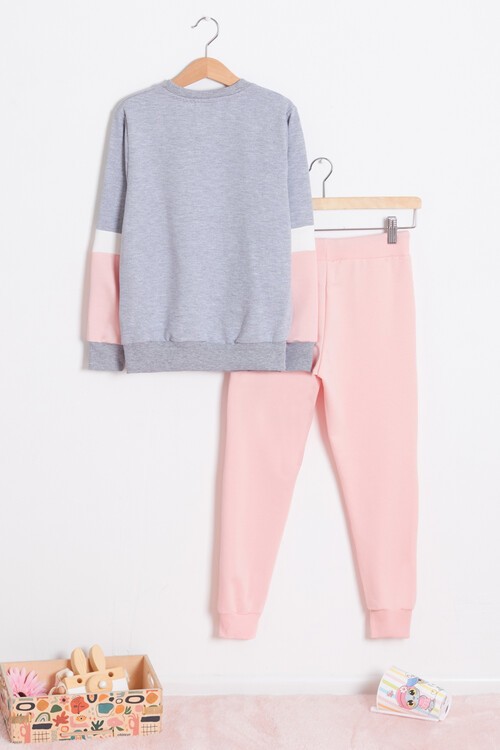 Kız Çocuk Pullu Tavşan Desenli Eşofman Takımı 14609