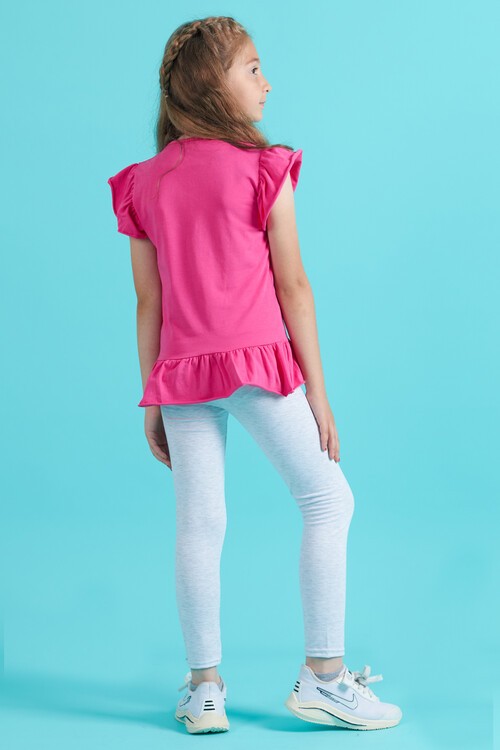 Kız Çocuk Taytlı 2li Takım Unicorn Baskı 13821