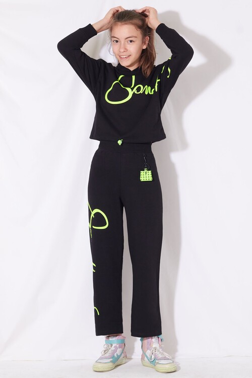 Kız Çocuk Some Yazı Baskılı Kapşonlu Takım 10-15 Yaş 14129