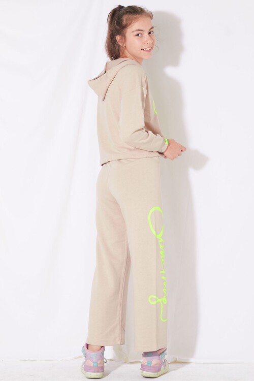 Kız Çocuk Some Yazı Baskılı Kapşonlu Takım 10-15 Yaş 14129