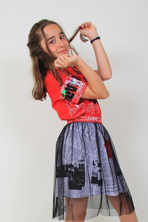 Kız Çocuk T-shirt Digital Baskılı 14515