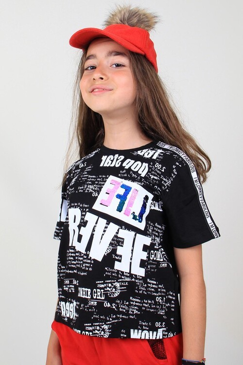 Kız Çocuk T-shirt Digital Baskılı 14515