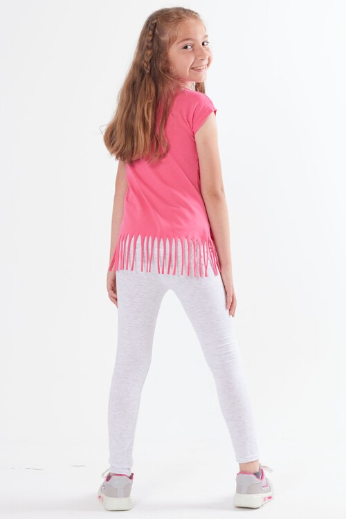 Kız Çocuk Unicorn Desenli Püsküllü Takım 3-10 Yaş 13822