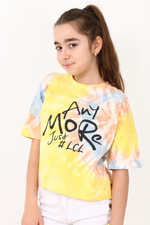 Kız T-shirt Batik Desenli 14518