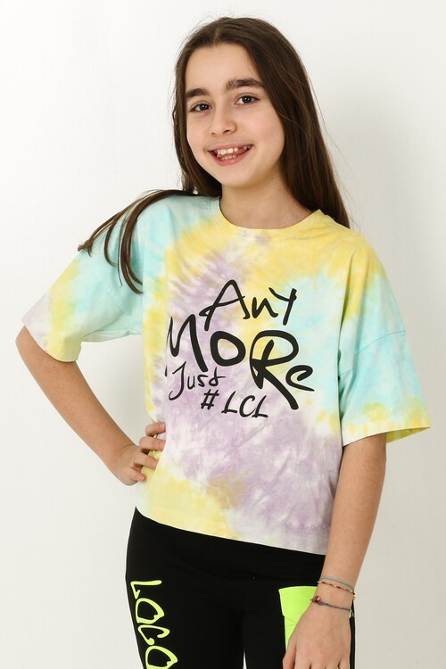 Kız T-shirt Batik Desenli 14518