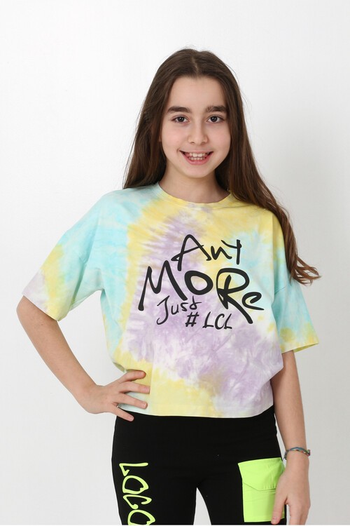 Kız T-shirt Batik Desenli 14518