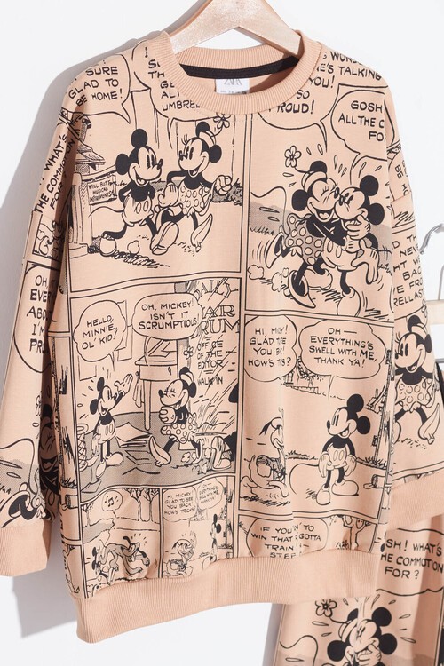 Unisex Mickey Karikatür Baskılı Çocuk Eşofman Takımı 14594