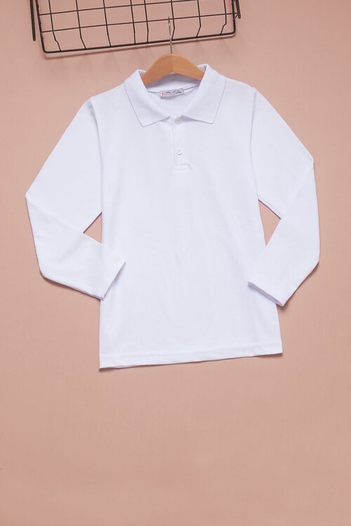 Unisex Uzun Kollu Polo Yaka Lakos T-shirt 14573
