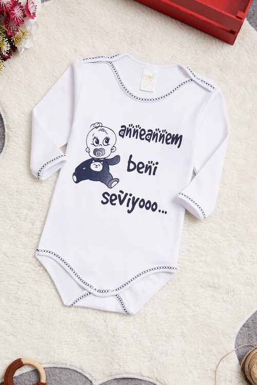 Bebek Çıtçıtlı Uzun Kol Badi Annanem Beni Seviyor 14650