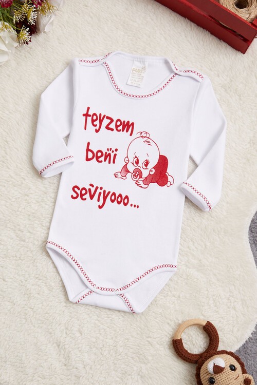 Bebek Çıtçıtlı Uzun Kol Badi Teyzem Beni Seviyor 14651