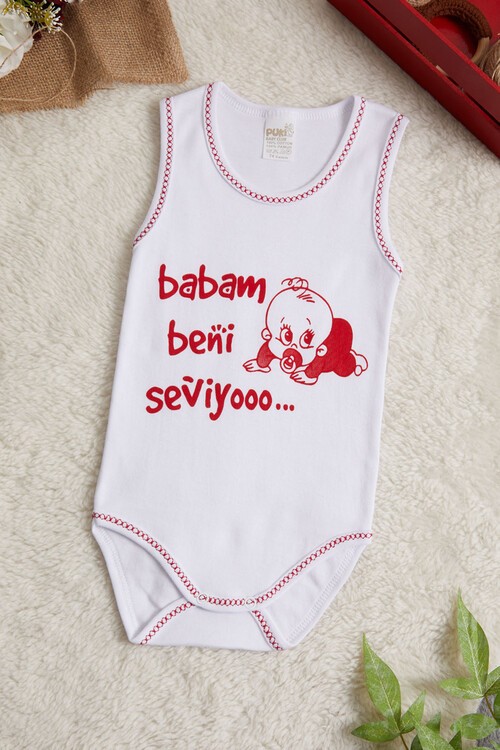 Çıtçıtlı Askılı Bebek Badi (Babam Beni Seviyor) 14498