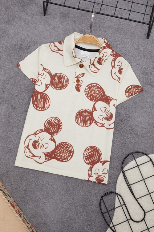 Çizgi Film Karakter Baskılı Çocuk Tişört 3-10 Yaş 15031