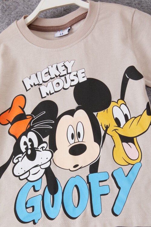 Çizgi Karakter Baskılı Erkek Çocuk Şortlu Takım 15283