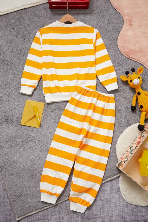 Çizgili Ayıcık Nakışlı Eşofman Takımı Unisex 14971
