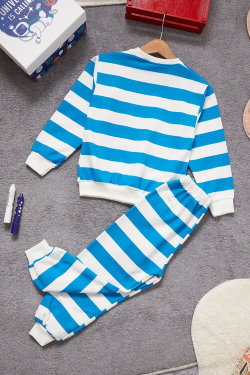 Çizgili Ayıcık Nakışlı Eşofman Takımı Unisex 14971