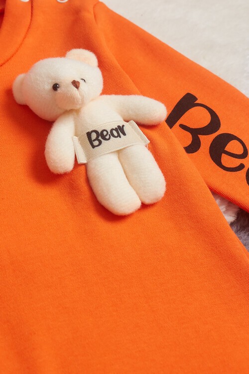 Erkek Bebek Ayıcıklı Yazı Baskılı Eşofman Takım 14627